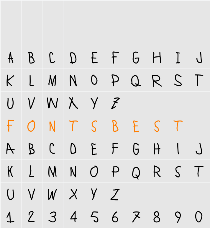 Lamiar Bold Character Map