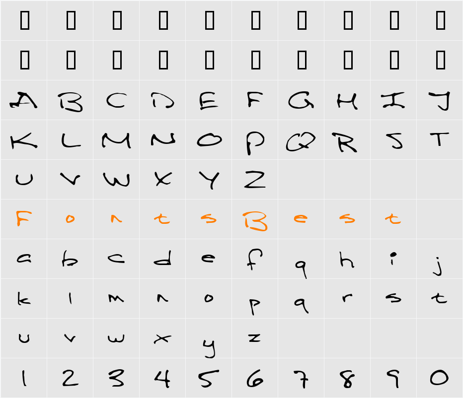 Panzer Character Map