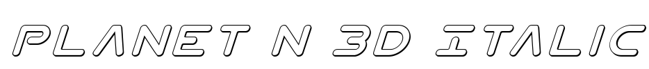 Planet N 3D Italic Font Image