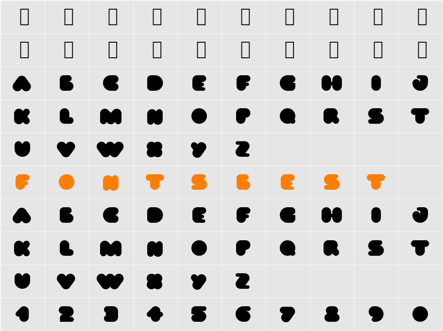 PUFF Character Map