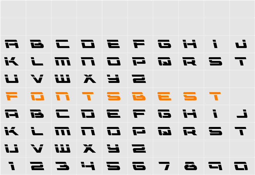 Vorpal Leftalic Character Map
