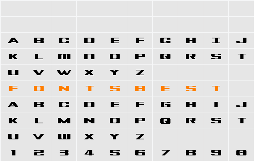 Tigershark Character Map