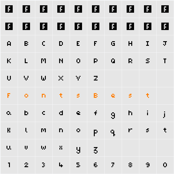 Pixel Maz Character Map
