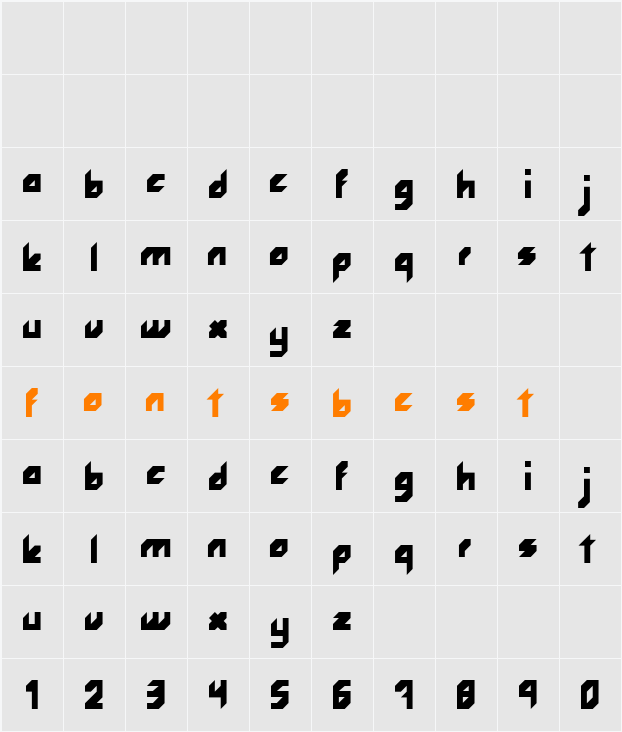 Rocketfont Character Map