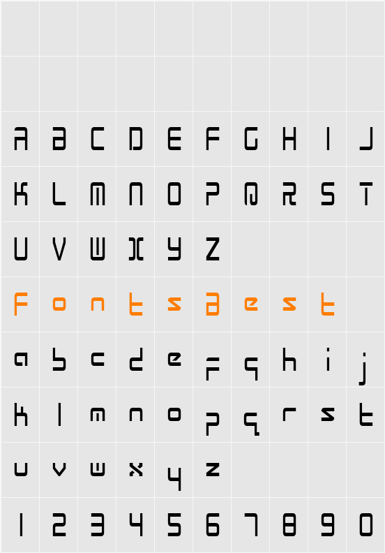 Radio Space Condensed Character Map