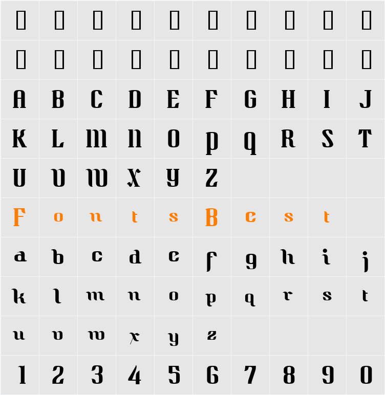 Quidic Character Map