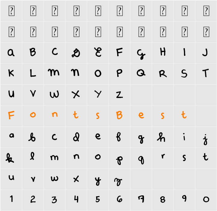 Denne Etude Character Map