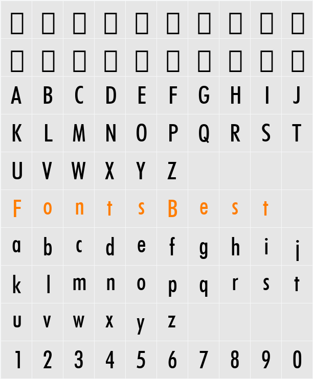 Futura MdCn BT Character Map