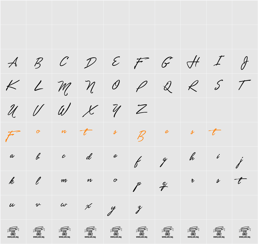 Unthrift Second Personal Character Map