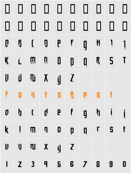 Desctructura Character Map