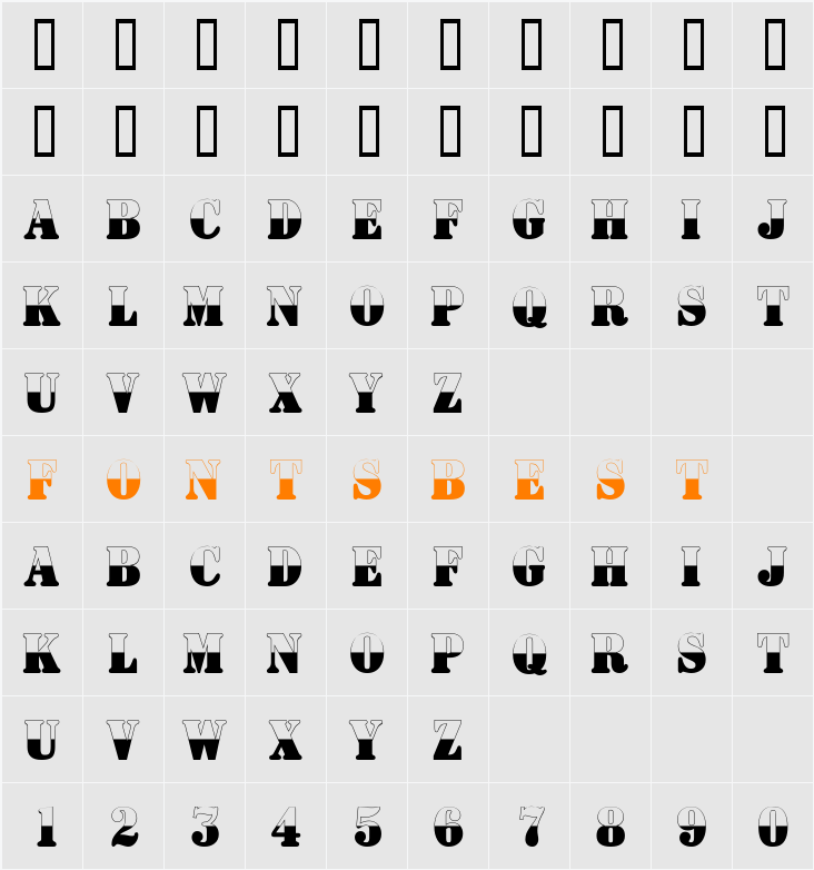 a_SignboardTitulNrB&W Character Map