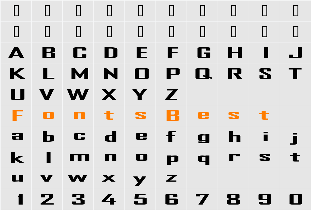 TR Character Map