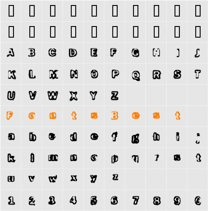 Schizoid Trout Character Map