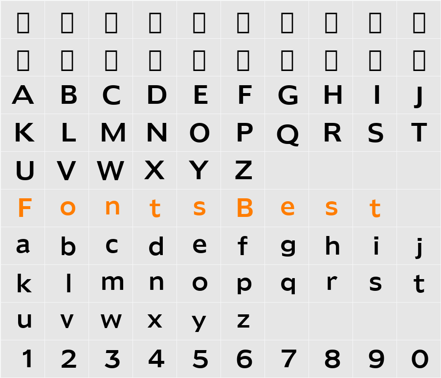 Humanst970 BT Character Map