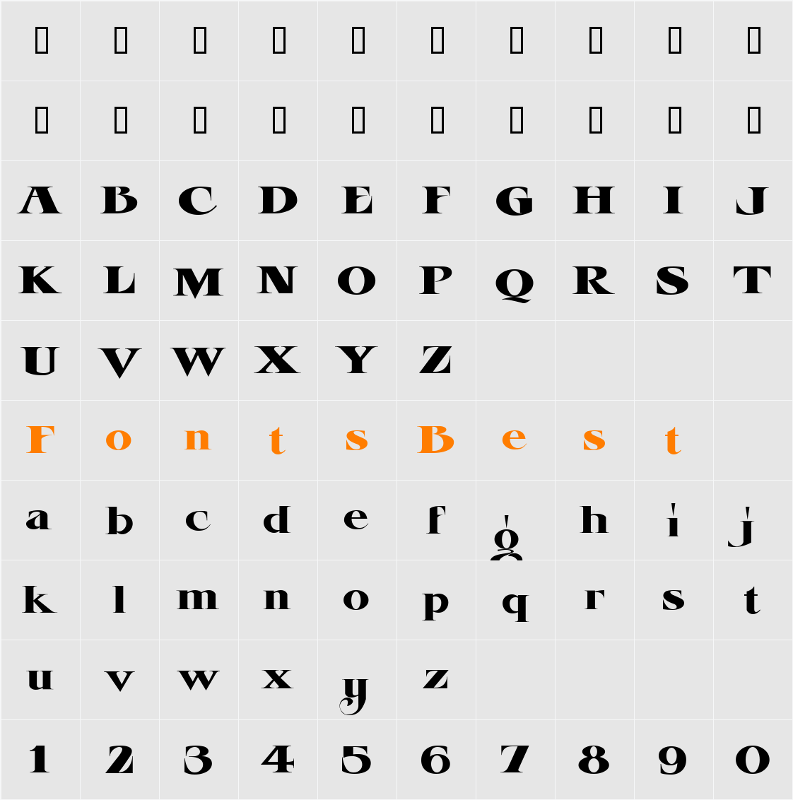 LHF Esoteric New REG Character Map