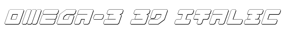 Omega-3 3D Italic Font Image