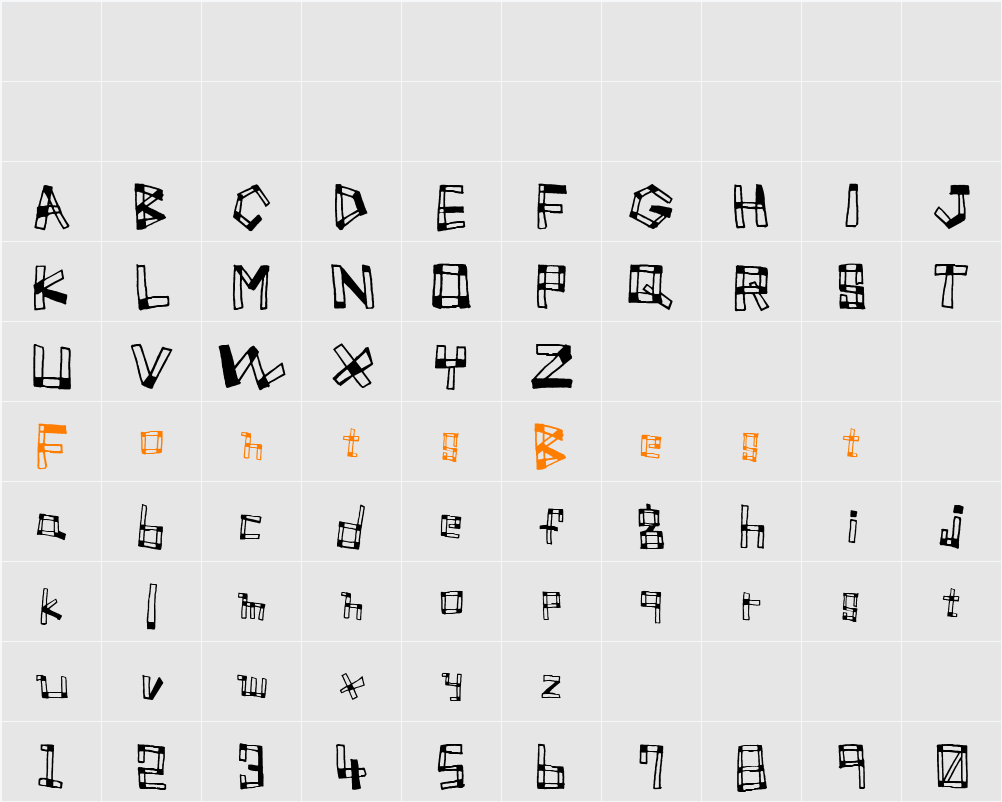 Font TUMIKI Character Map