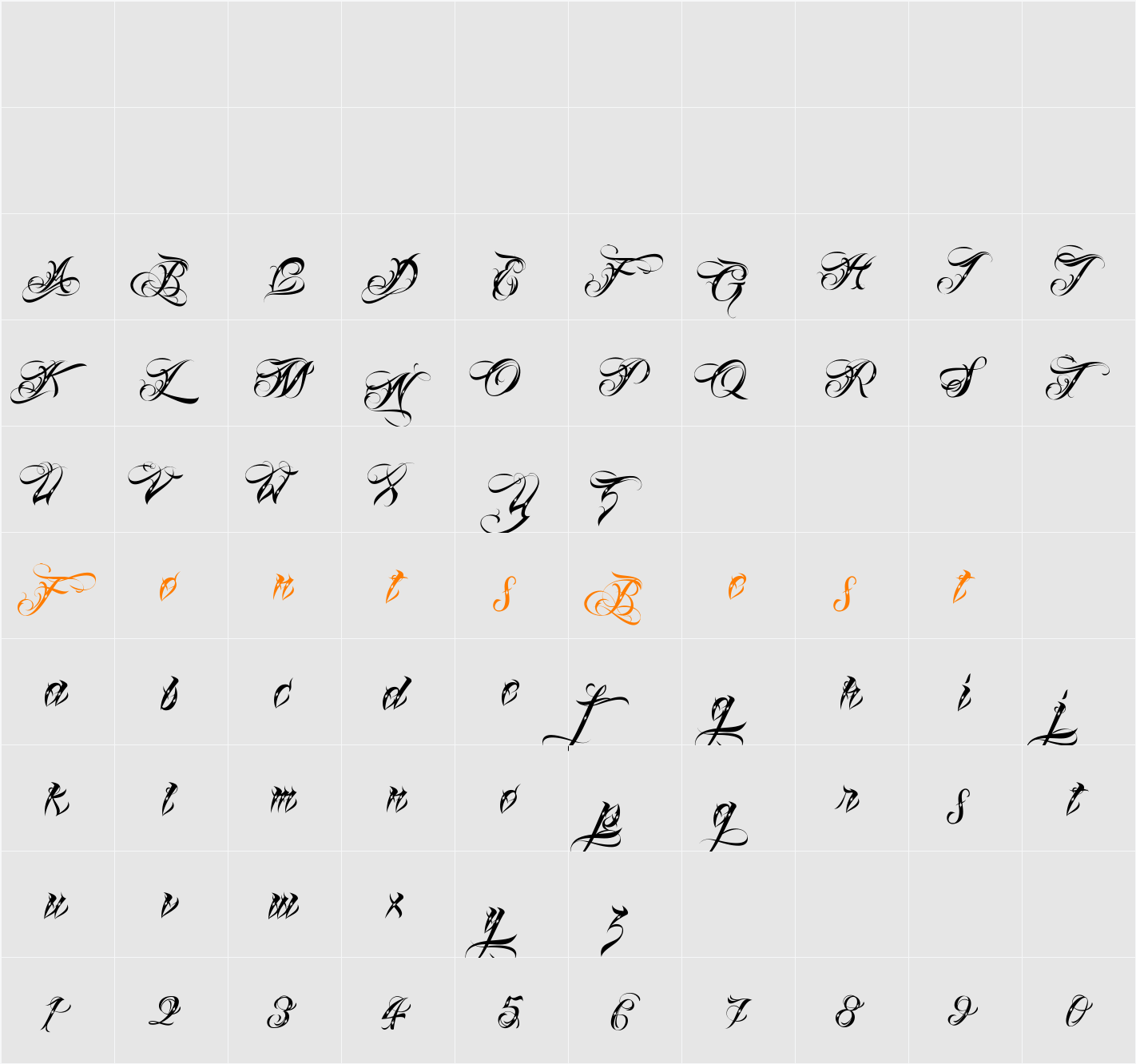 Lina Script Dot Alt Demo Character Map