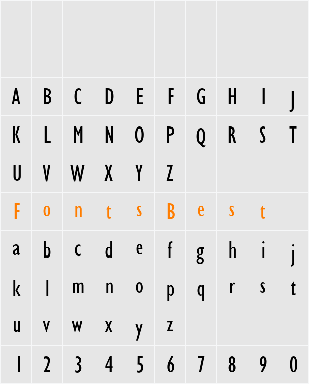 GarrisonSans-Cond Character Map