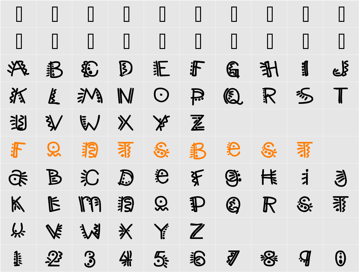 ManicPopThrill Character Map