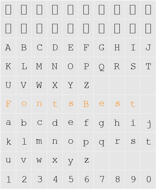 PhaisarnMono Character Map
