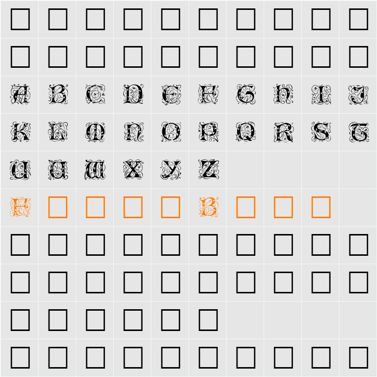 EileenCaps-Black Character Map