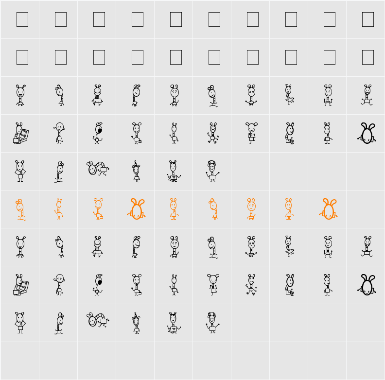 happie Character Map