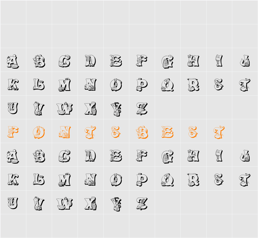 Kitchen Kapers II Character Map