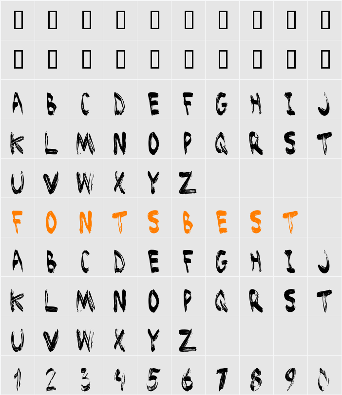 Brushed Character Map