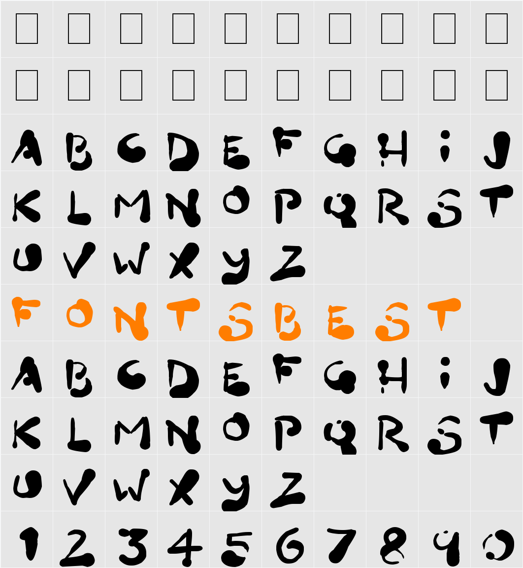 Paint Blobs Character Map
