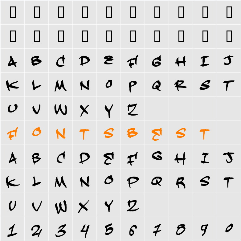 Hardkaze Character Map
