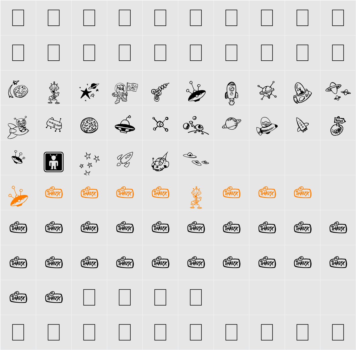 Space Shop Character Map