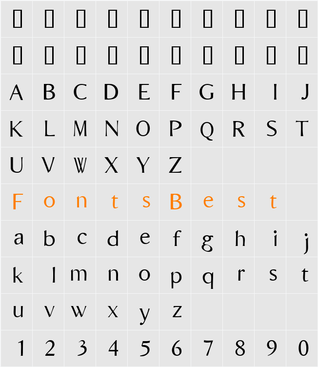 Bordofixed Tryout Character Map