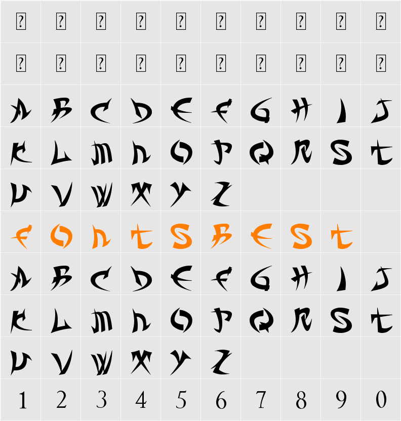 TROLL KABBÁ FONT Character Map