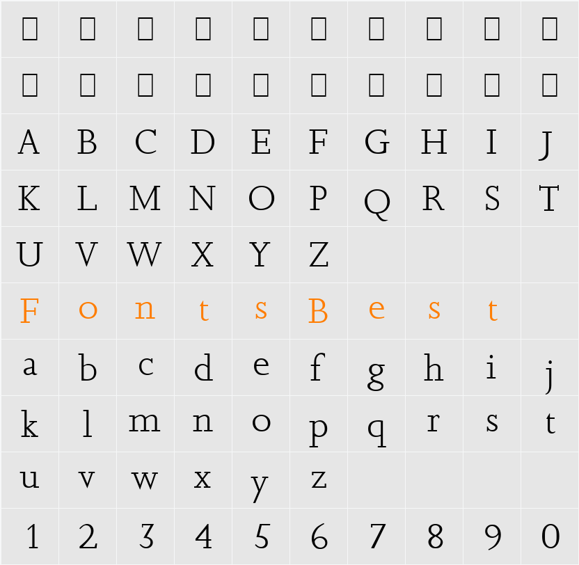 Jessica-Serial-Light Character Map