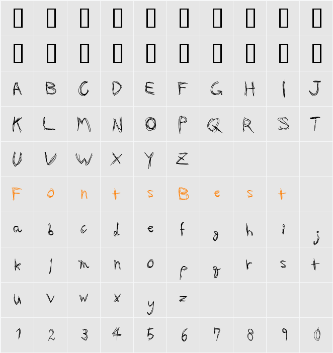 glasses Character Map