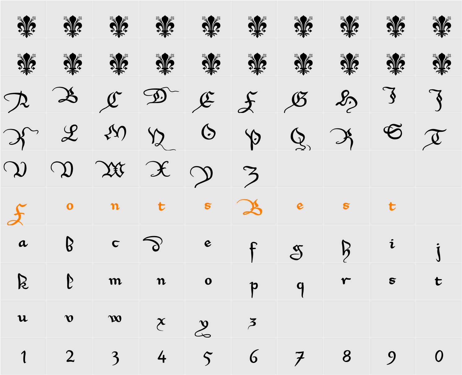 Xirwena Character Map