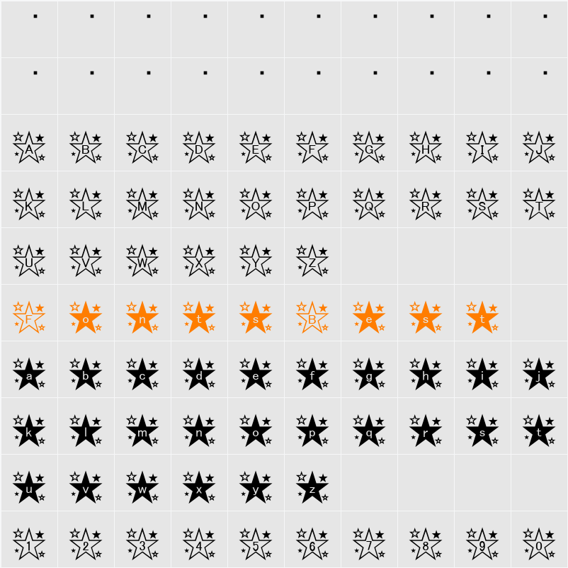 star_font Character Map