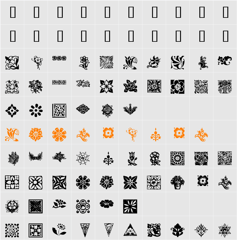 KR Fleurish Floral Character Map