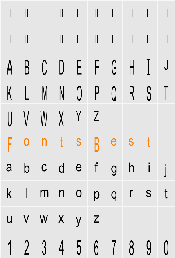 JuliaSoft Special Font H Character Map