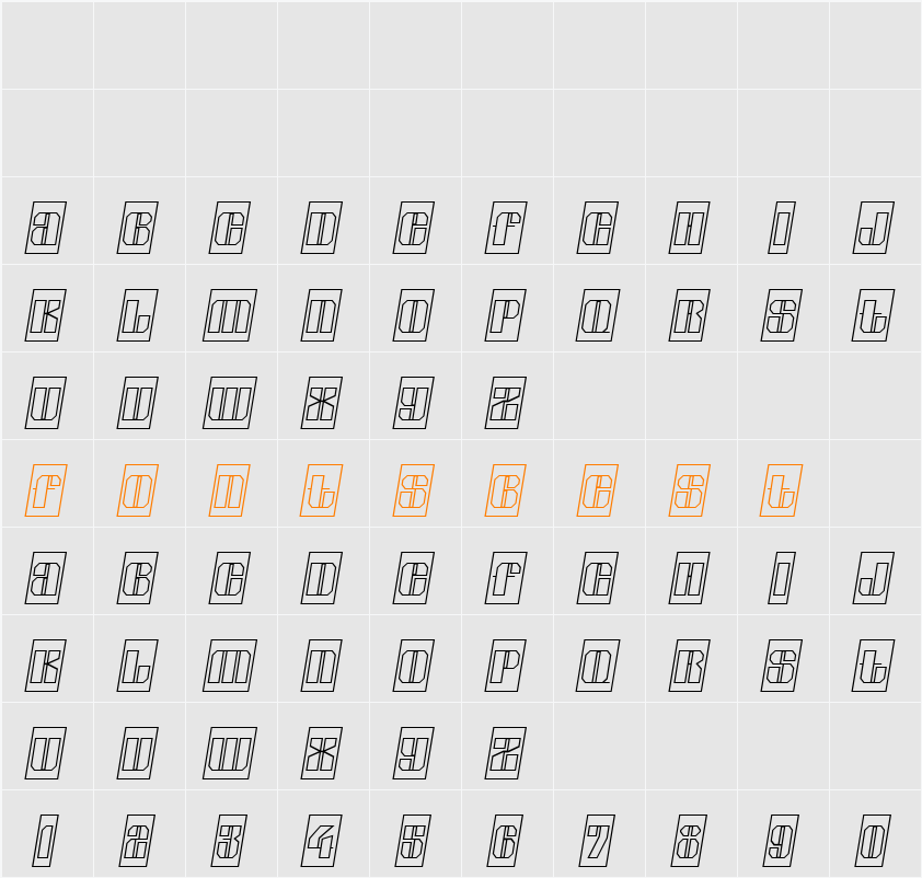 a_GladeCmOtlSl Character Map