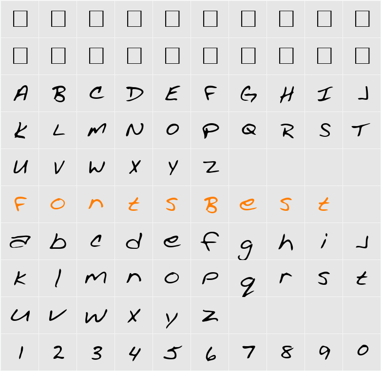 Jantz Character Map