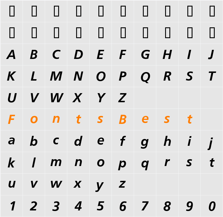 FrontPage Character Map