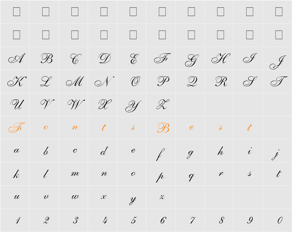 Pen Tweaks One SSi Character Map