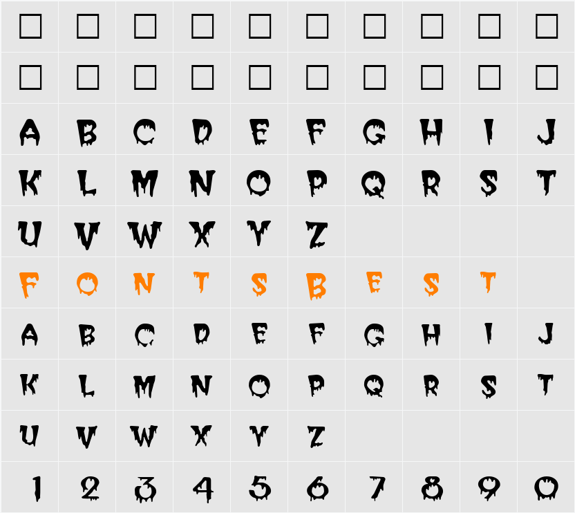 QTGhoulFace Character Map