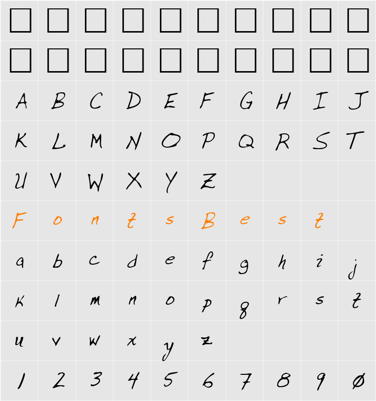 LEHN077 Character Map