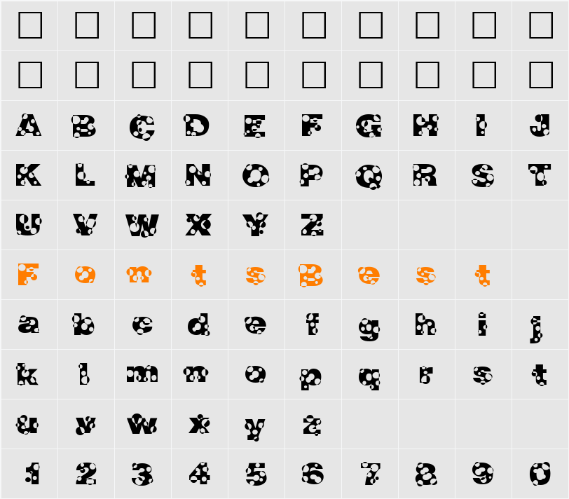 HolyMoly Character Map