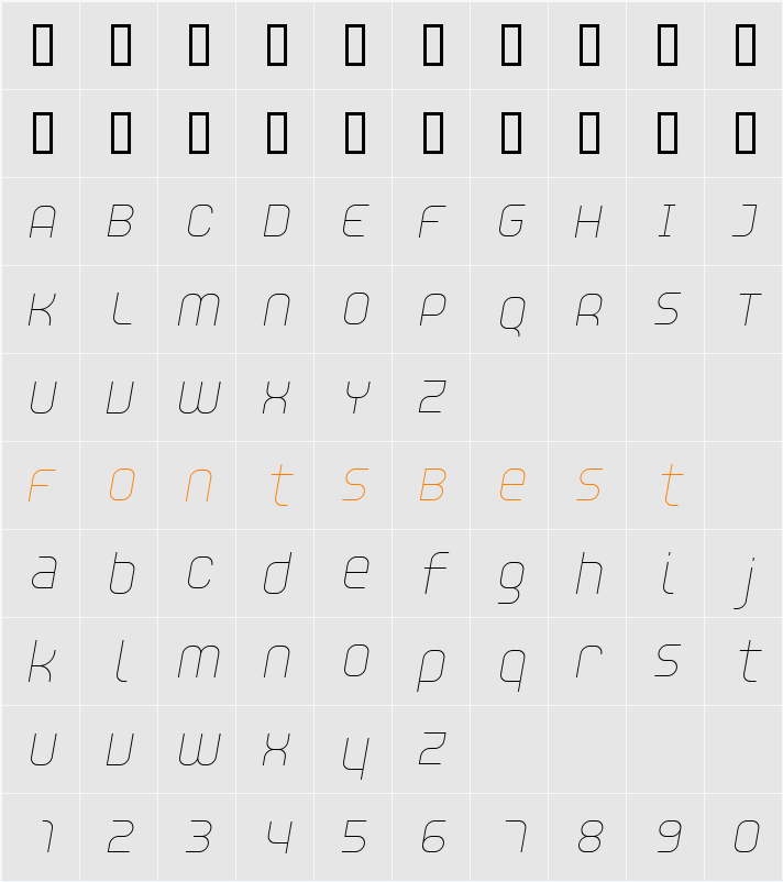 Unisect Character Map