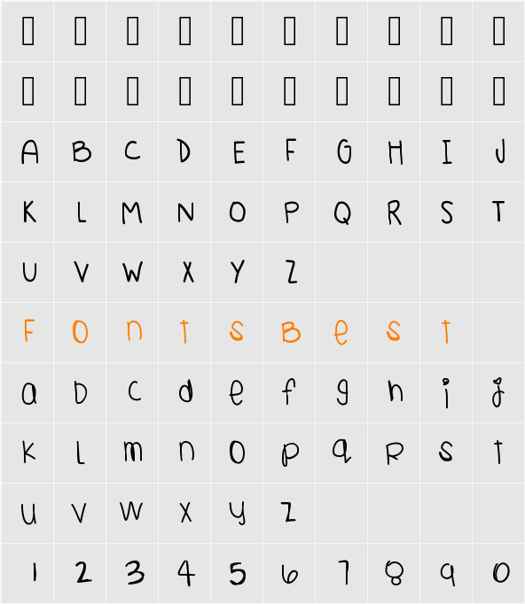 YoursTruly Character Map