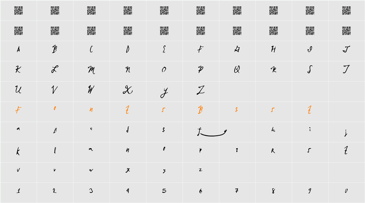 BrokenMustangs Character Map
